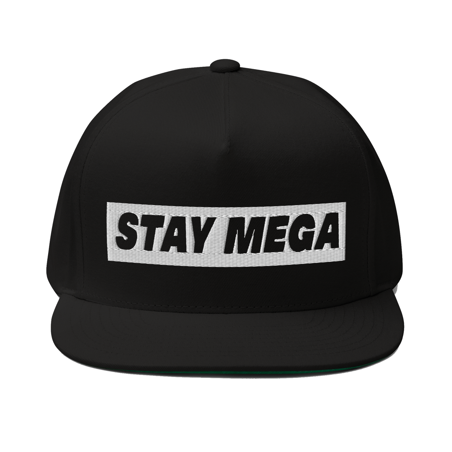 White Embroidered Tag Snapback Hat