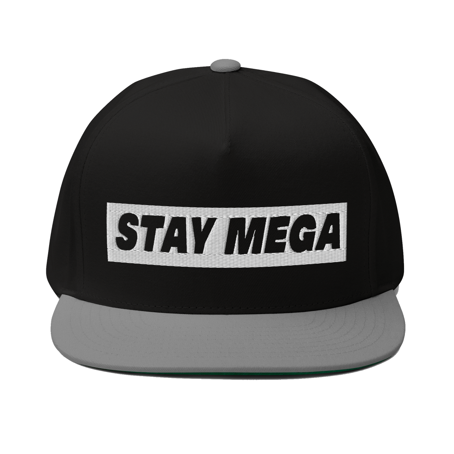 White Embroidered Tag Snapback Hat