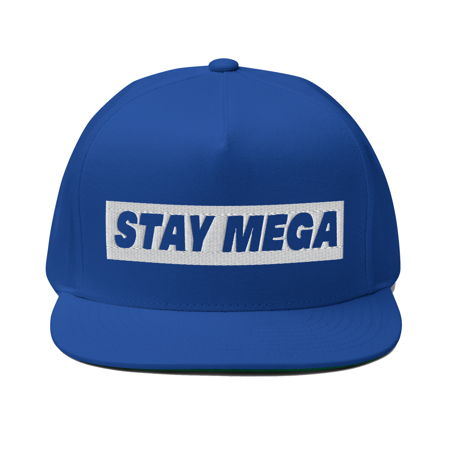 White Embroidered Tag Snapback Hat