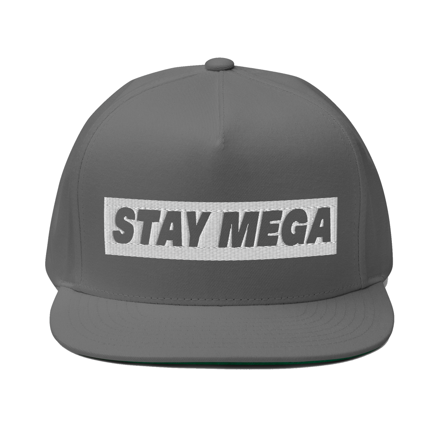 White Embroidered Tag Snapback Hat