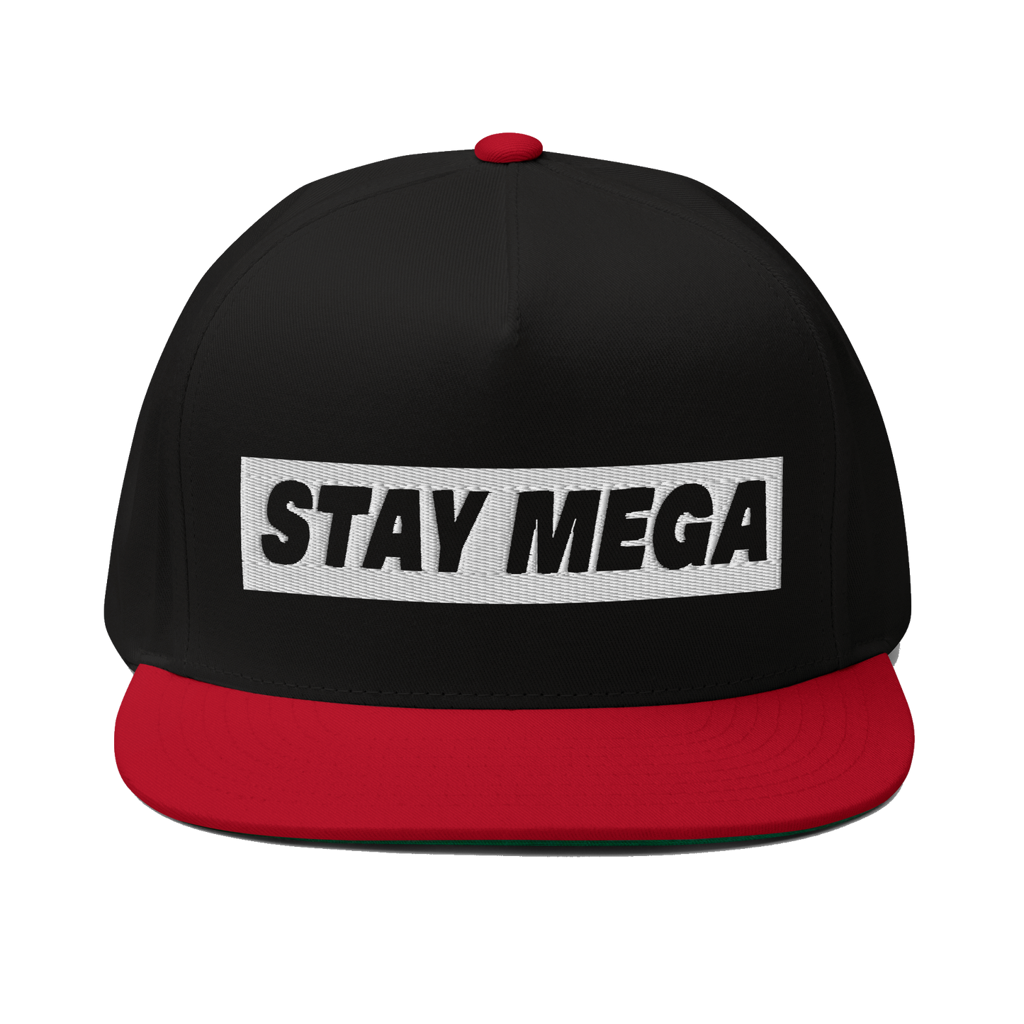 White Embroidered Tag Snapback Hat